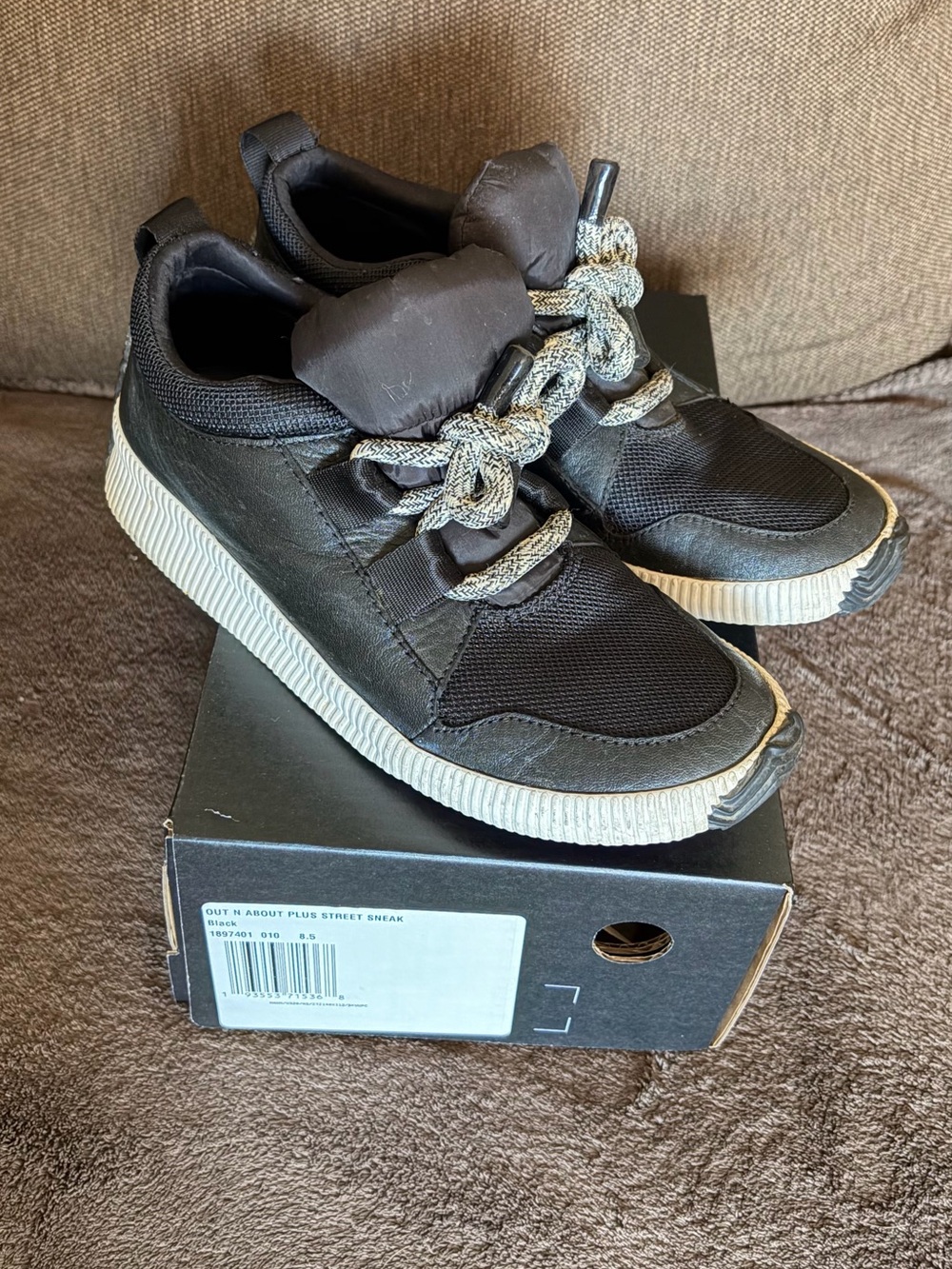 Sorel Black Sneakers with Cream Laces
